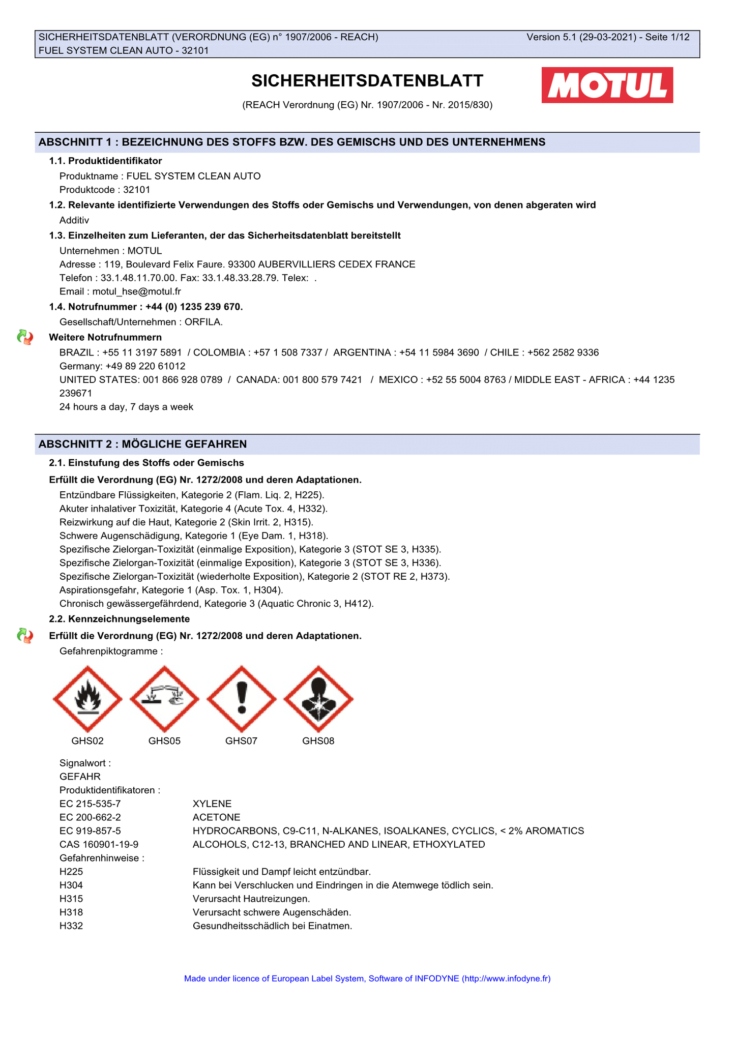Benzin Systemreiniger