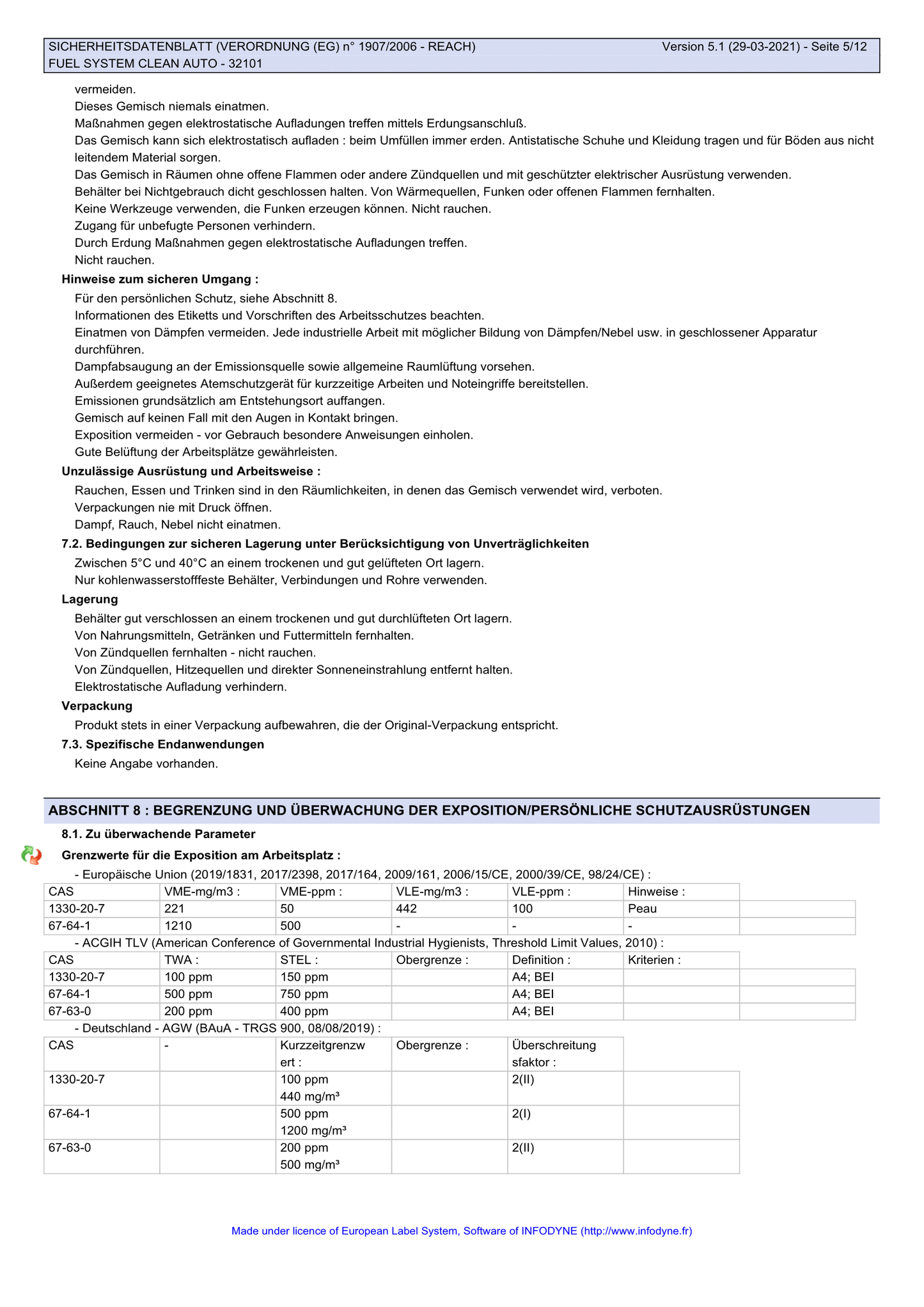 Benzin Systemreiniger