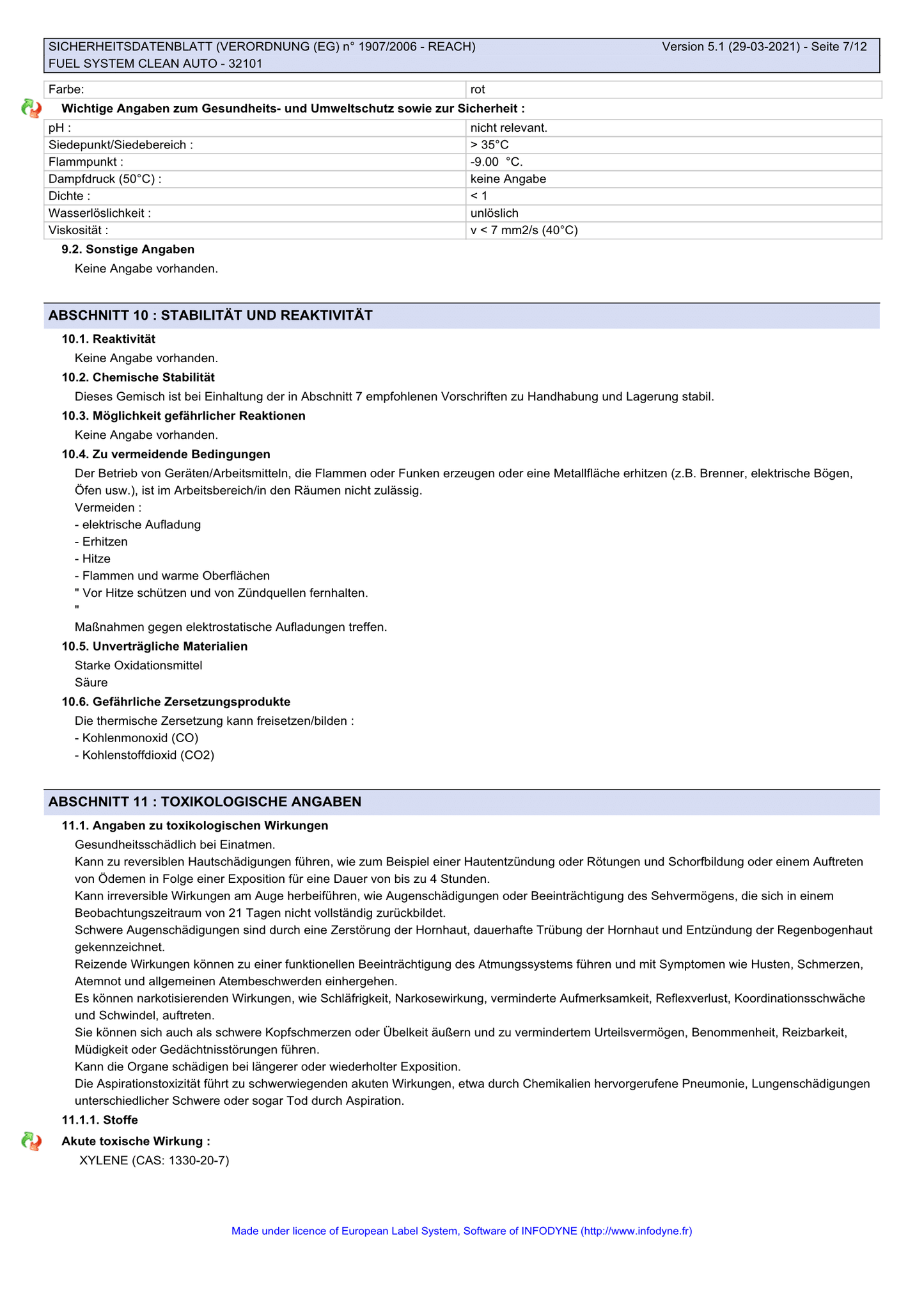 Benzin Systemreiniger