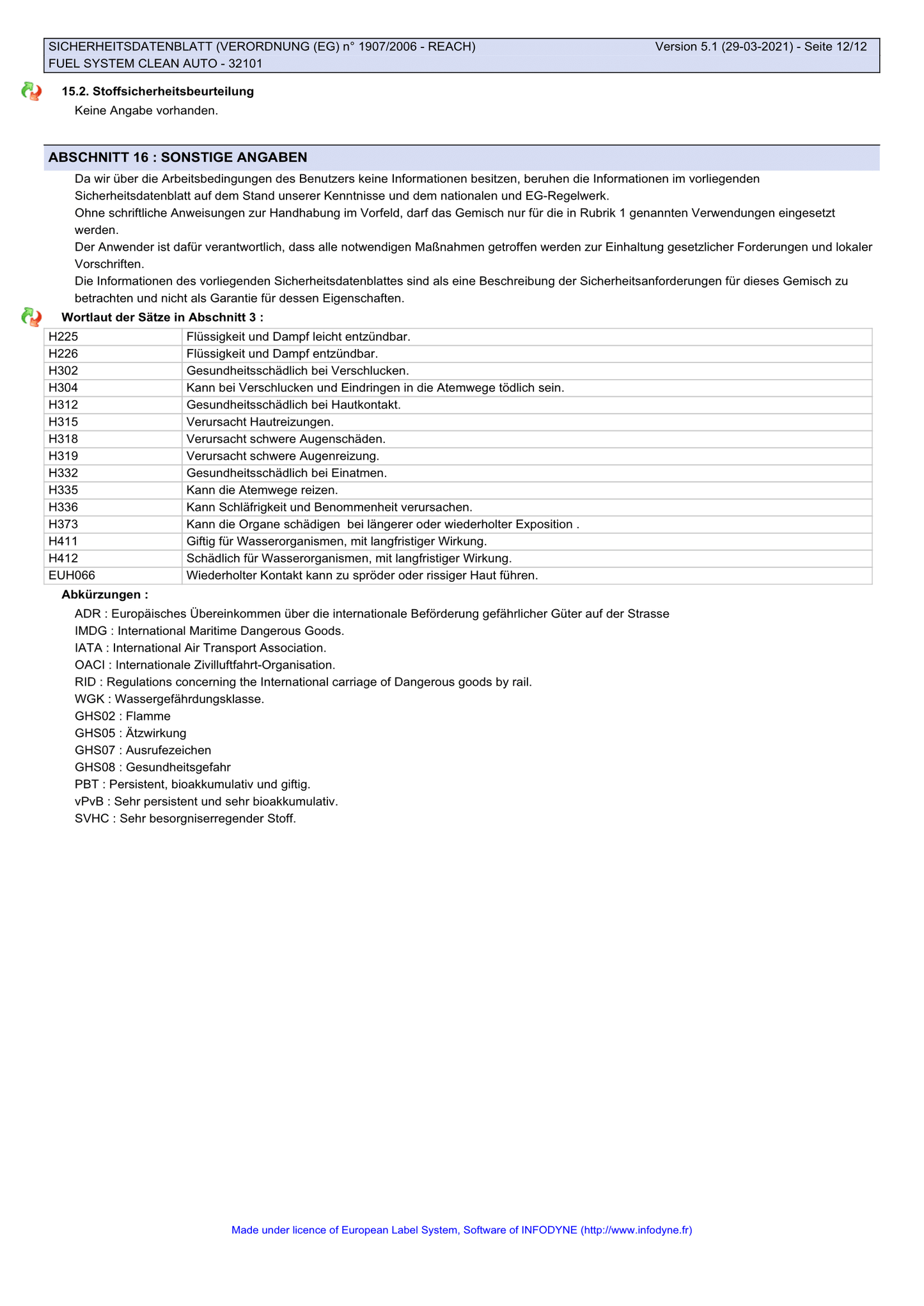 Benzin Systemreiniger