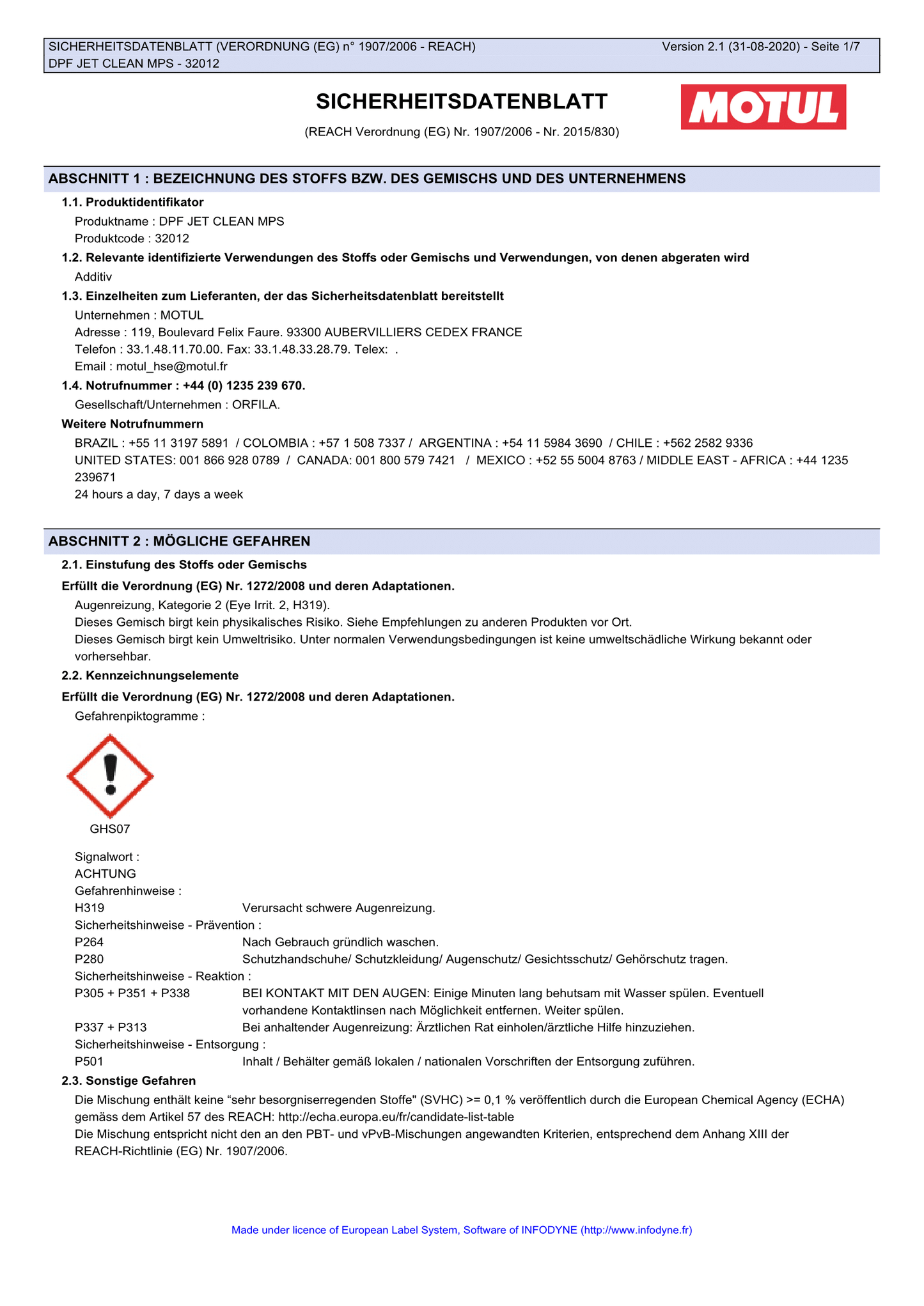 DPF Reinigungsfluid