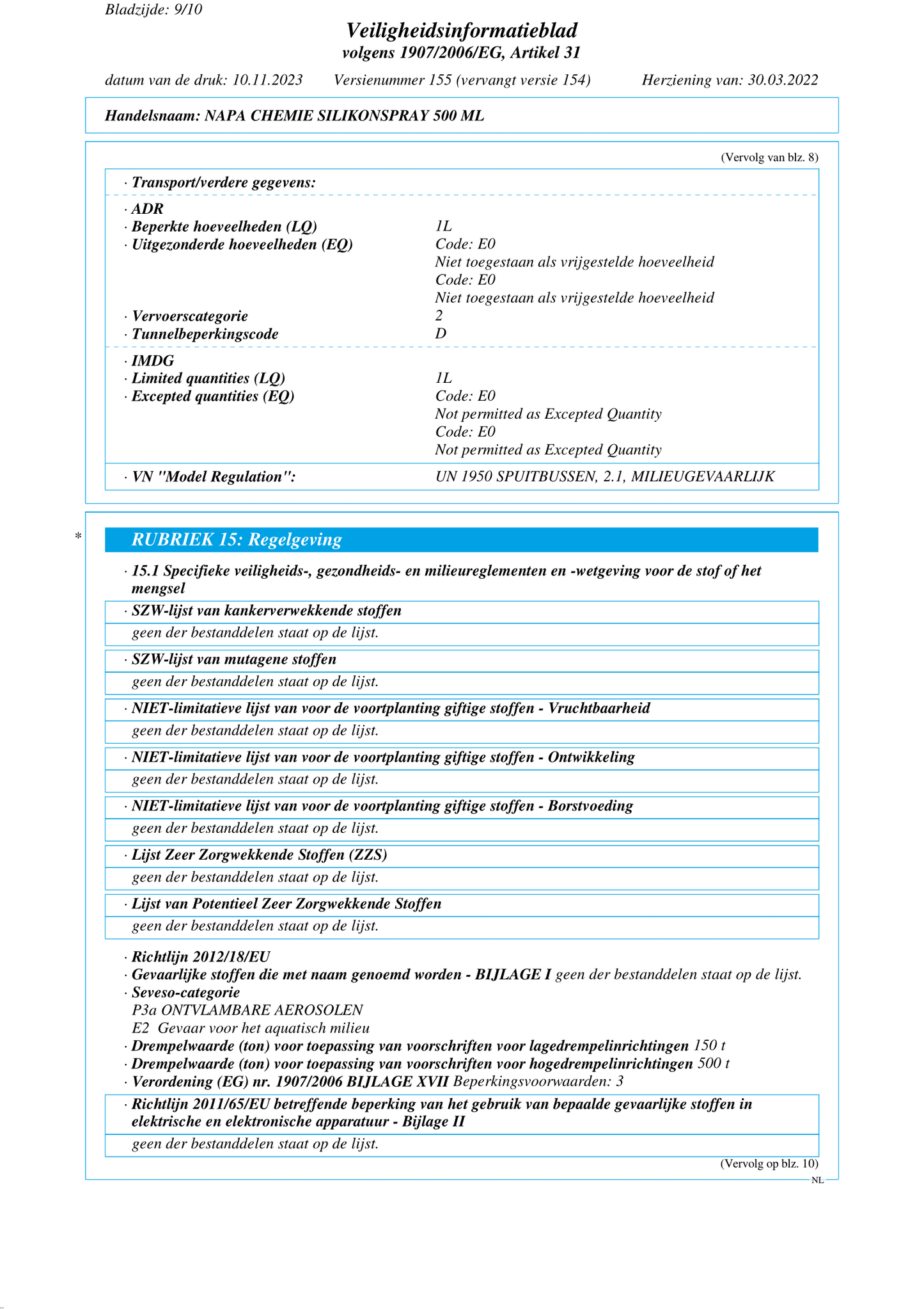 Silikonspray 500 ML